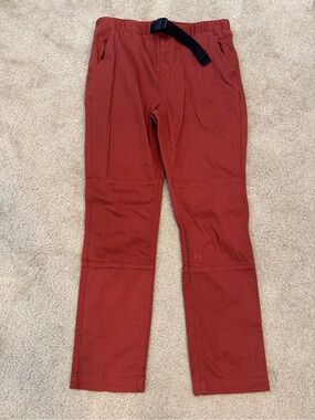 Bearded Goat Men's Casual Pants in Rust Red with Elastic Waist